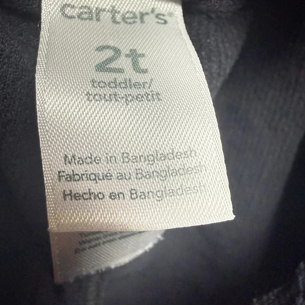 Carters Toddler Boys Black Corduroy Pull On Pants Size 2T Elastic Waist